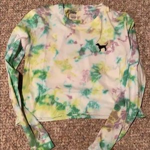 PINK long sleeve cropped shirt